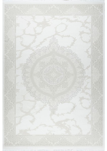 4m² / 6m² Krem Beyaz Salon Halısı – Bambu Dokulu, Modern, Antialerjik, Kaymaz Taban