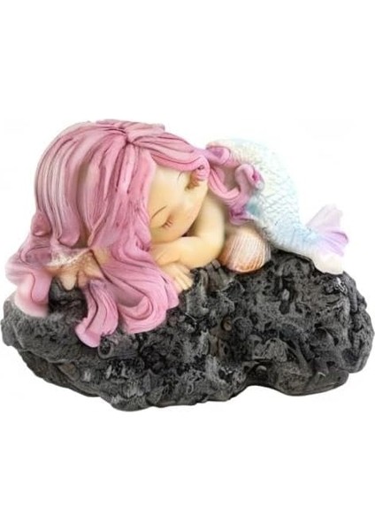 Top Minyatür Bahçesi ve Teraryum Uyuyan Küçük Deniz Kızı Heykeli