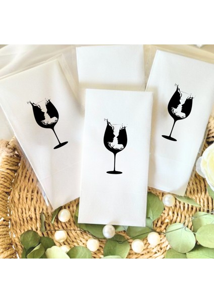 Kişiye Özel Kadeh Baskılı Peçete 20 Adet