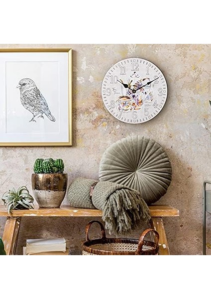 404-2631T-INT 12 Inç Kuvars Duvar Saati, Beyaz