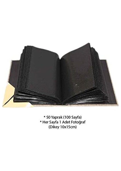 10X15CM 100 Fotoğraf Kapasiteli Lüks Koton Fotoğraf Albümü (Krem)