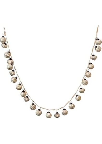 Co-Op Kabartmalı Cıva Cam Top Süs Garland, Sıkıntılı Mat Krem modelleri