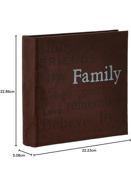 Familie Text Genäht Velourslederimitat Cover Foto Album, Braun fiyatları