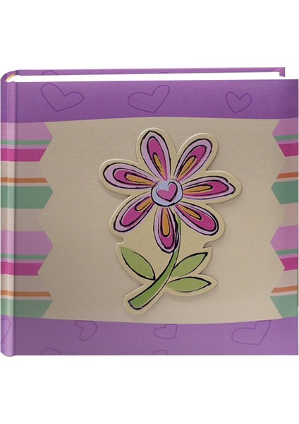 Albums 200 Cepli 3-D Çizgili Çiçek Aplike Kapak Fotoğraf Albümü, 4 x 6 Inç