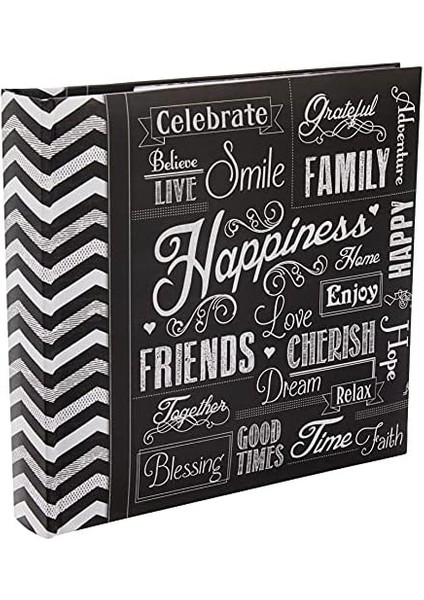 Albums 200- Chalkboard Printed "happiness" Theme Album For 10CM By 15CM Prints