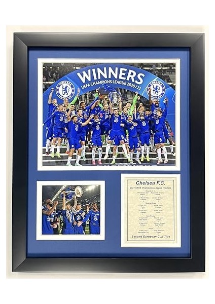 Die, Inc. Chelsea Fc | 2020-2021 Uefa Şampiyonlar Ligi Galibi | 30,48 cm x 38,1 cm Çerçeveli Fotoğraf Kolajı fiyatları