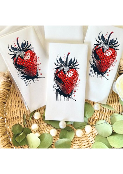 Çilek Desenli Sunum Peçete 20 Adet