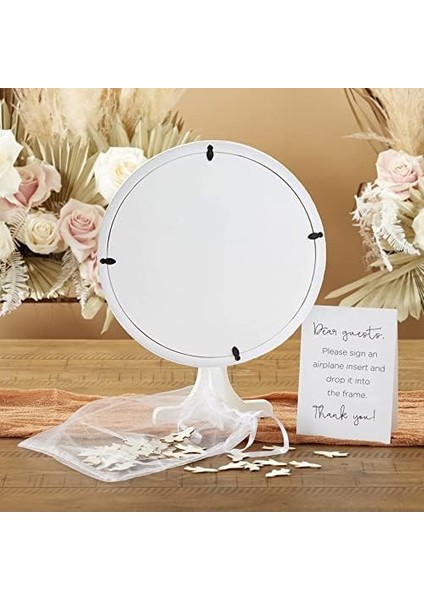 Aspen 22101NA Düğün Ziyaretçi Defteri Alternatifleri, Mdf Polistiren (Ps) Ahşap Kağıt, Uçaklı Beyaz Harita