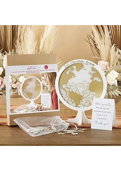 Aspen 22101NA Düğün Ziyaretçi Defteri Alternatifleri, Mdf Polistiren (Ps) Ahşap Kağıt, Uçaklı Beyaz Harita fiyatları