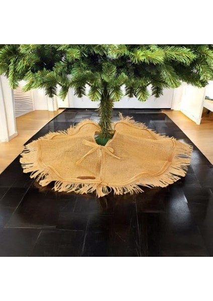 Yılbaşı Ağaç Eteği Jüt Bej