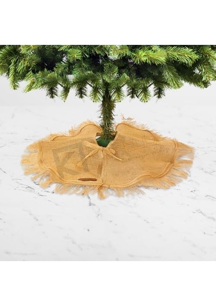 Yılbaşı Ağaç Eteği Jüt Bej fiyatları