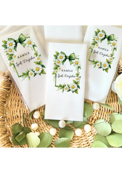 Papatya Temalı Doğum Günü Peçete 20 Adet