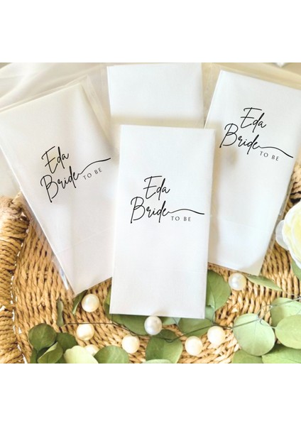 Kişiye Özel Sade Şık Bride Baskılı Peçete 20 Adet