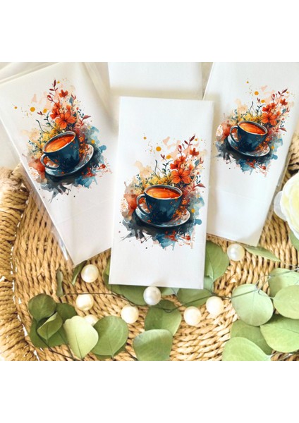 Kahve Temalı Baskılı Peçete 20 Adet