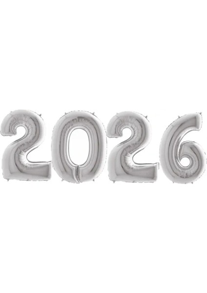 Yeni Yıl Büyük 2026 Folyobalonları 34 Inç Mutlu Yıllar Süslemeleri Yılbaşı Arifesi Parti Malzemeleri