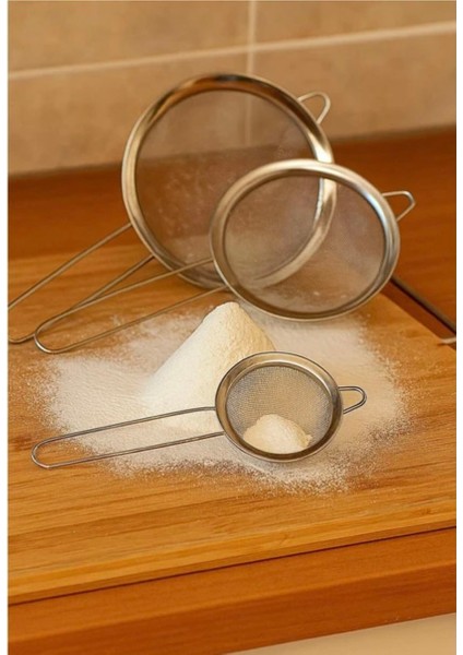 Paslanmaz Çelik 3lü Süzgeç Seti 10-12-14 cm fırsatları