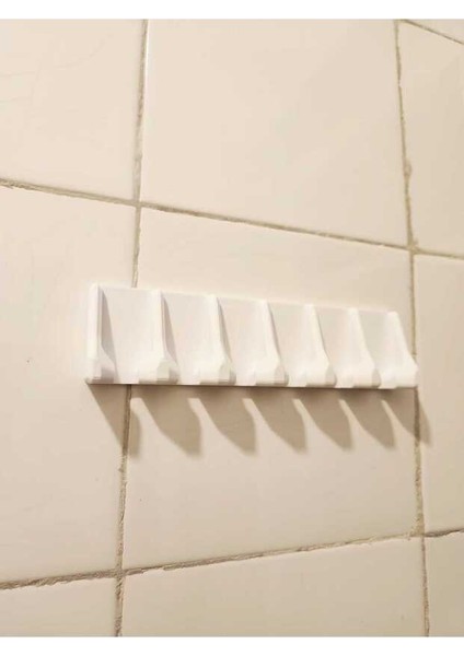 Diş Fırçası Tutucu Yapışkanlı Duvara Monte - 6’lı Askılı Pratik Diş Fırçası Organizeri Kolay Kurulum modelleri