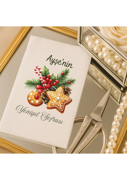 Kişiye Özel Yılbaşı Temalı Peçete 20 Adet