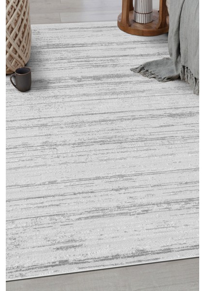 Gri Krem Çizgili Modern Halı – Antialerjik, Antibakteriyel, Toz Tutmaz Salon & Yolluk fırsatları