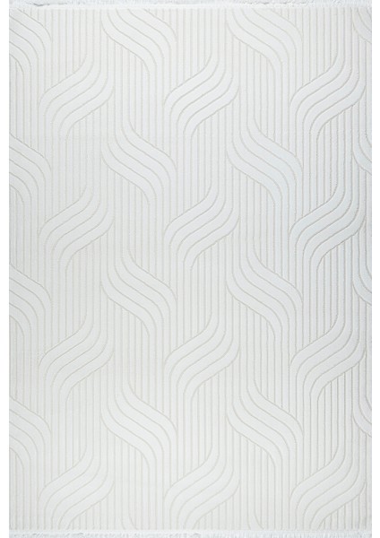 Krem Beyaz Bambu Dokulu Salon Halısı – 4m² / 6m² – Modern, Antialerjik, Kaymaz Taban ve Toz Tutmaz Oturma Odası Halısı