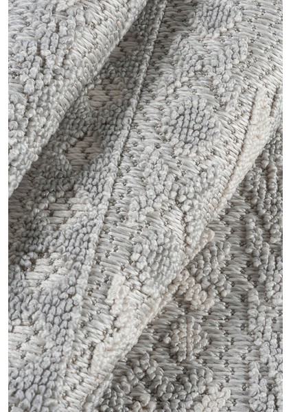 Gri Krem Bukle Dokuma Halı – Yumuşak Dokulu, Antialerjik, Kaymaz Taban – Salon, Oturma Odası ve Koridor Halısı fırsatları