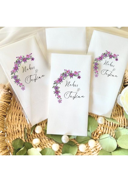 Kişiye Özel Söz Nişan Düğün Temalı Baskılı Peçete 20’li