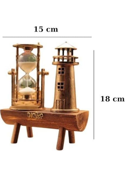 Eyfel Kulesi ve Kum Saati Dekoru - Ahşap Tabanlı Retro Masaüstü Aksesuar, Paris Temalı Ev ve Ofis Süsü, Yazılı Dekoratif Obje (Dönme Dolap)