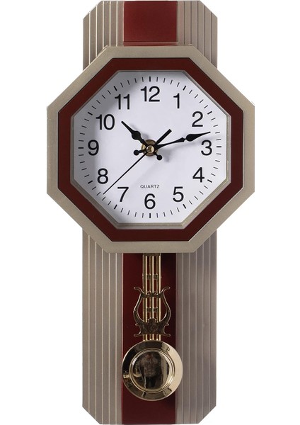 Geleneksel Bej Yuvarlak Ahşap - Oturma Odası, Mutfak Veya Yemek Odası Için Sarkaçlı Plastik Duvar Saati (QI004509.PC) modelleri