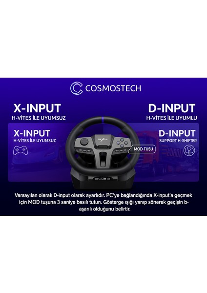 Pxn V9 Gen 2 Direksiyon Seti – Hall Effect Pedallar, Vites, 270°/900° Geçiş, Manyetik Sensör, Pc/xbox Series X|s/one/ps4 Uyumlu Gaming Racing Wheel modelleri
