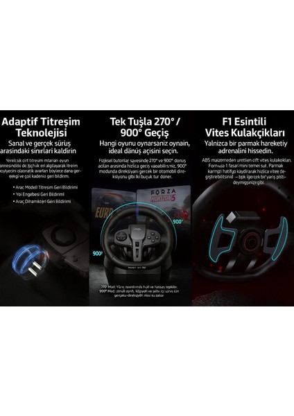 Pxn V9 Gen 2 Direksiyon Seti – Hall Effect Pedallar, Vites, 270°/900° Geçiş, Manyetik Sensör, Pc/xbox Series X|s/one/ps4 Uyumlu Gaming Racing Wheel indirimleri