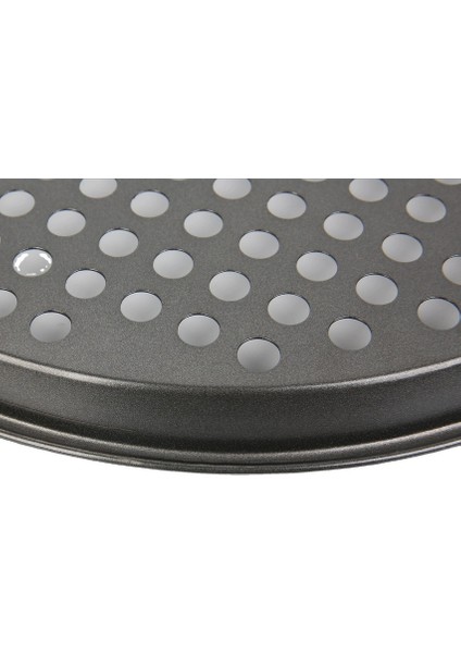 Paslanmaz Karbon Çelik, Delikli, Yanmaz 32 cm Büyük Boy Pizza ve Lahmacun Tepsisi ve Pizza Ruleti modelleri