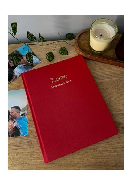Memories & More - Aşk Anı Defteri 'kırmızı' - 22X28 cm - Kapaklı & Altın Yaldız Detaylı Hatıra Defteri modelleri