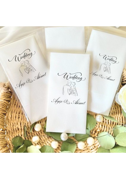 Kişiye Özel Wedding Baskılı Peçete 20 Adet