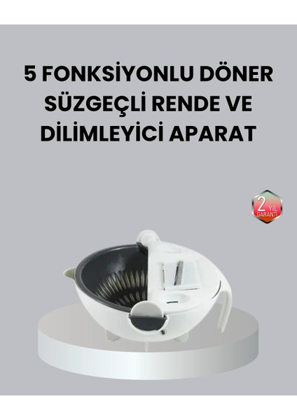 Bfs Döner Mekanizmalı 5’i 1 Arada Süzgeçli Rende Sebze Meyve Doğrama Cihazı