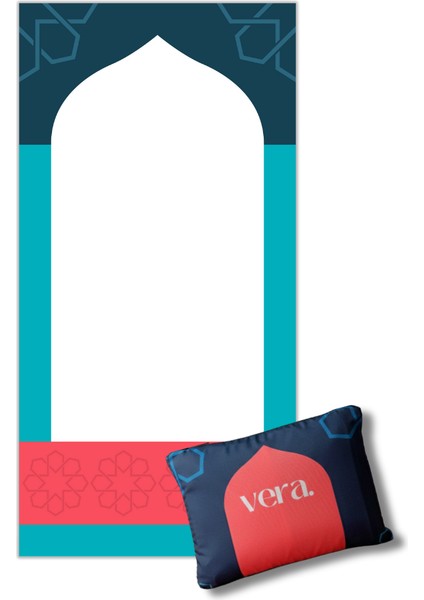 Prayer Mats - Anatolia, Taşınabilir Seccade, Seyahat Seccadesi, Cep Boy, Katlanabilir, Portatif, Su Geçirmez, Modern Tasarım, Turkuaz