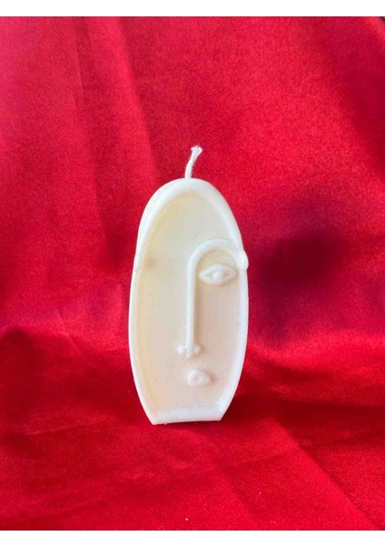 Minimalist Abstract Yüz Tasarımlı Dekoratif Mum – El Yapımı Sanat Mum fiyatları