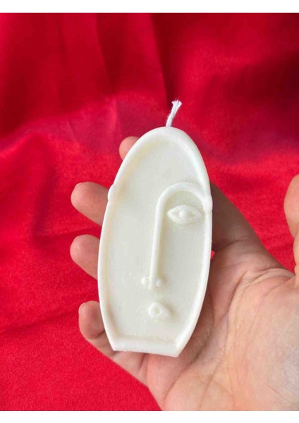 Minimalist Abstract Yüz Tasarımlı Dekoratif Mum – El Yapımı Sanat Mum modelleri