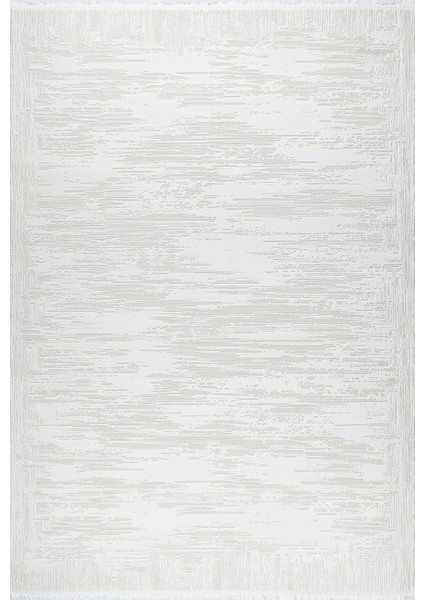 Krem Beyaz Bambu Dokulu Halı – Modern, Kaymaz ve Toz Tutmaz Salon Halısı 4m² / 6m²