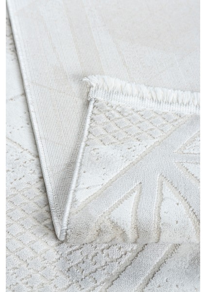 Krem Beyaz Modern Salon Halısı 4m²/6m² – Bambu Dokulu, Antialerjik, Kaymaz ve Toz Tutmaz fiyatları