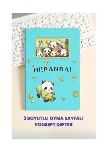 Sevimli Temalı 3D Katmanlı Oyma Defter A5 Orta Boy 20,8X14 cm | 120 Yaprak Sert Kapak Konsept Defter | Yaratıcı 3D Kapaklı Ajanda, Günlük ve Hediye Defteri
