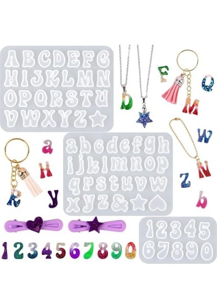 Silikon Reçine Kalıplar, 3 Parça Epoksi Reçine Kalıbı, Küçük Numara ve Harf Kalıpları, Epoksi Için Silikon Kalıp, Kendin Yap Küpe Kolye Pandantif Takı Dekorasyonu Için fiyatları