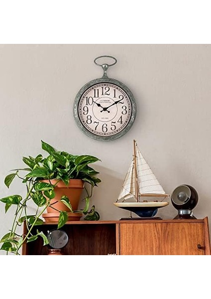 404-3828 9 Inç Cep Saati Kuvars Duvar Saati, Yeşil