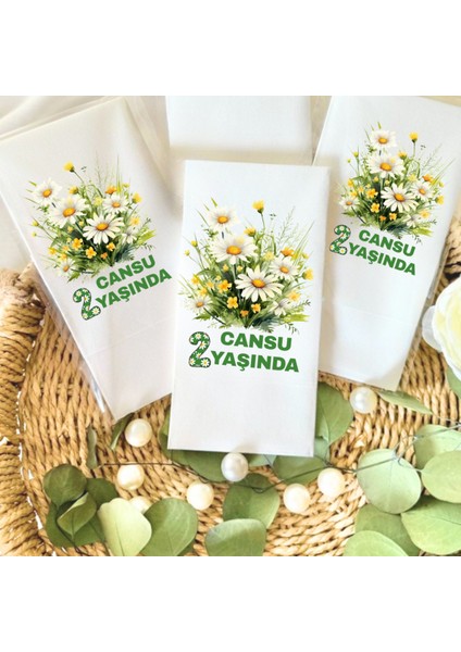Papatya Temalı Doğum Günü Peçete 20 Adet fiyatları