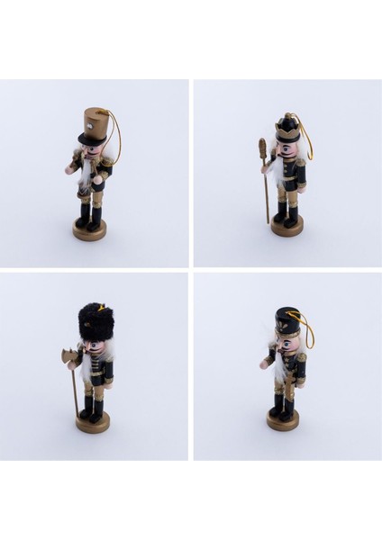 Yılbaşı Süsü Kurşun Asker Seti, 13 Cm, Siyah 4 Adet modelleri