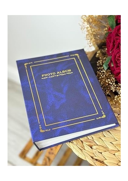 15X21CM 100 Fotoğraf Kapasiteli Ciltbezli Lüks Fotoğraf Albümü 689106-M