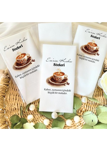 Kişiye Özel Kahve Sözleri Temalı Baskılı Peçete 20 Adet