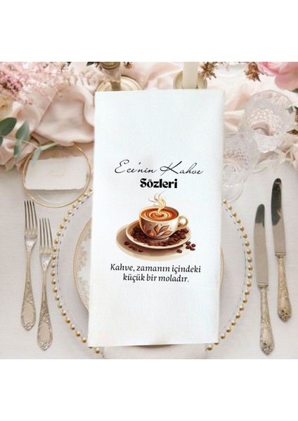 Kişiye Özel Kahve Sözleri Temalı Baskılı Peçete 20 Adet fiyatları