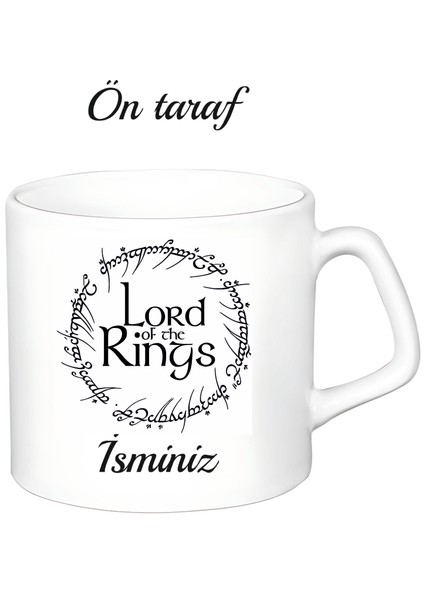 Kişiye Özel Yüzüklerin Efendisi Beyaz Afilli Kupa Bardak