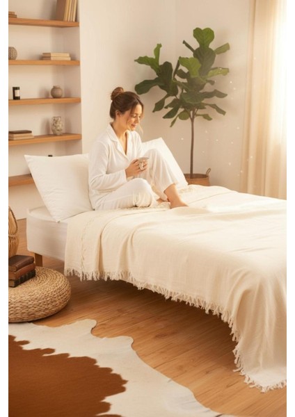 4 Kat Müslin Çift Kişilik Pike, Tv Battaniyesi, Koltuk Şalı ve Yatak Örtüsü Pamuklu indirimleri