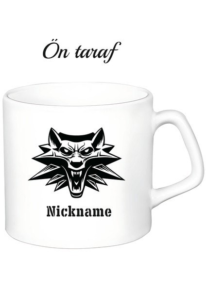 Kişiye Özel Witcher Temalı Beyaz Afilli Kupa Bardak
